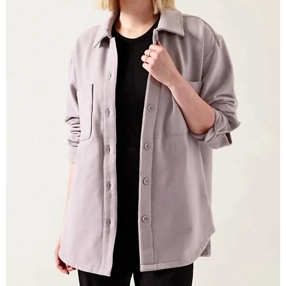 Athleta Jackets & Blazers - NWT Athleta Retroplush Shirt Jacket Lavender Women's Small Cozy Elevated Basic